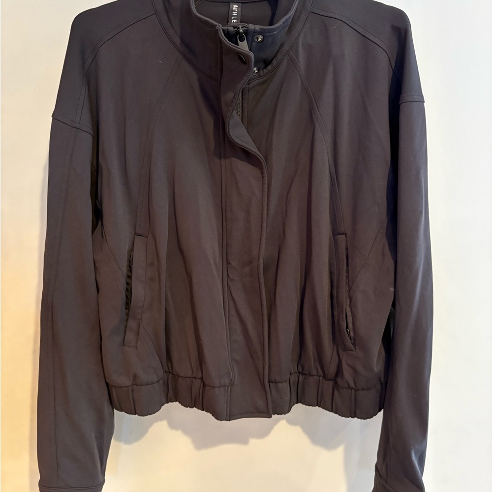 Athleta Black Bomber zip up sweatshirt - Picture 2 of 3